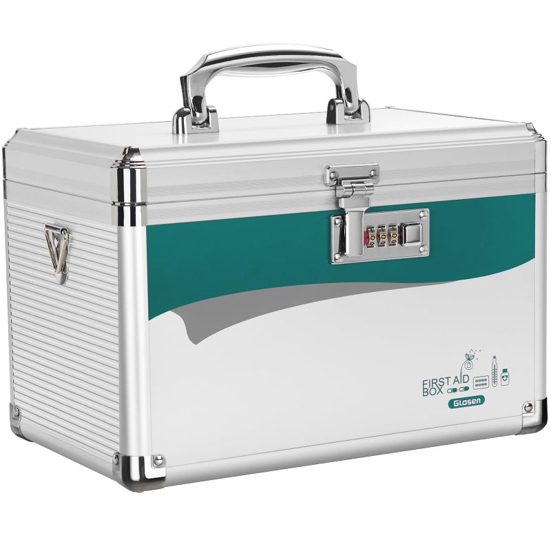 Glosen Medicine Lock Box with Combination LockMedication Lock box Medium 12 x 768 x 787 Inch Safe Lock BoxMedical Box Organizer