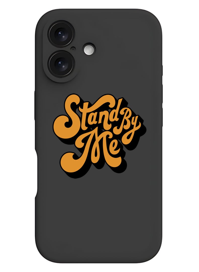 Theodor iPhone 16 Black Protective Slim Fit Case Liquid Silicone Cover with Full Body Protection Anti-Scratch Shockproof Case For iPhone - Stand by me-01 - Image 1