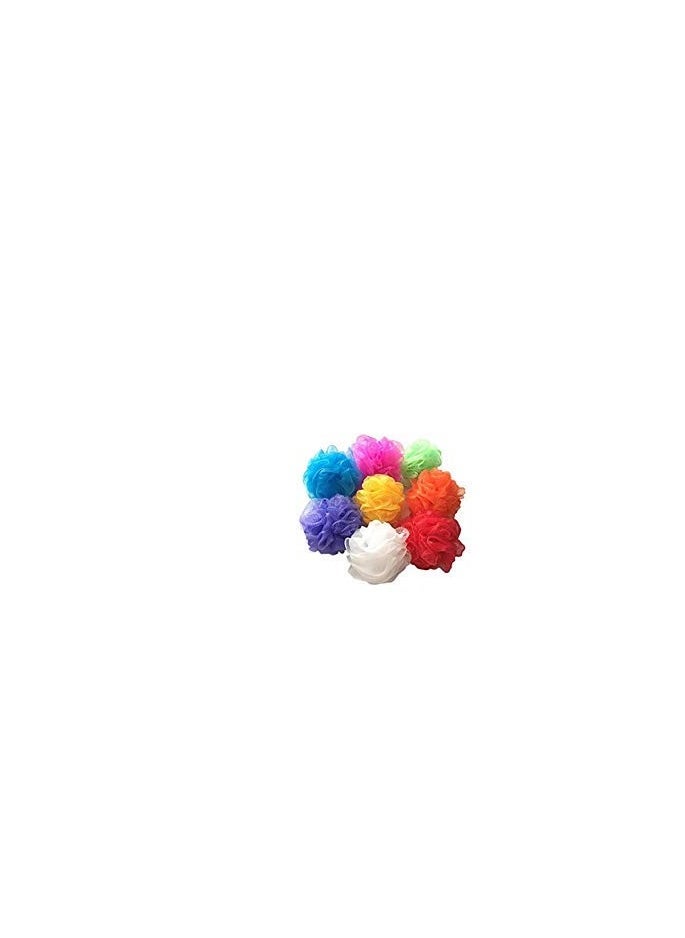 BIMIGET - Mesh Loofah Sponges, 8-Pack Small Loofahs for Kids Colorful Sponges Mesh Pouf Resuable Shower Sponges Loofah Bath Ball Back (8 Count (Pack of 1)) - Image 1