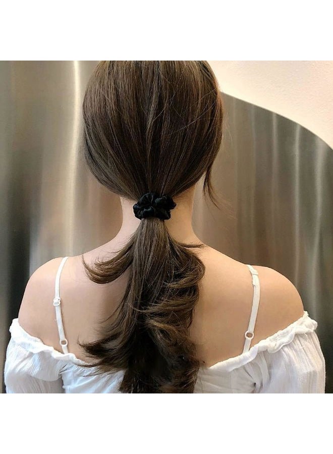 Pengxiaomei 12 قطعة من أربطة الشعر ساتان، أربطة شعر سوداء مرنة، حوامل ذيل الحصان، إكسسوارات شعر، هدايا للفتيات المراهقات، أشياء عصرية - Image 5