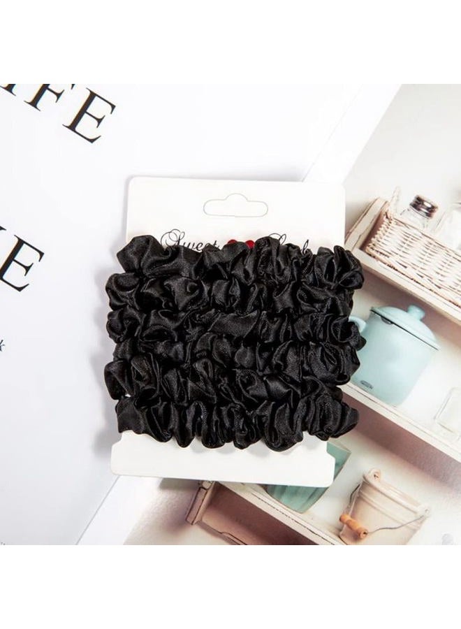 Pengxiaomei 12 قطعة من أربطة الشعر ساتان، أربطة شعر سوداء مرنة، حوامل ذيل الحصان، إكسسوارات شعر، هدايا للفتيات المراهقات، أشياء عصرية - Image 4