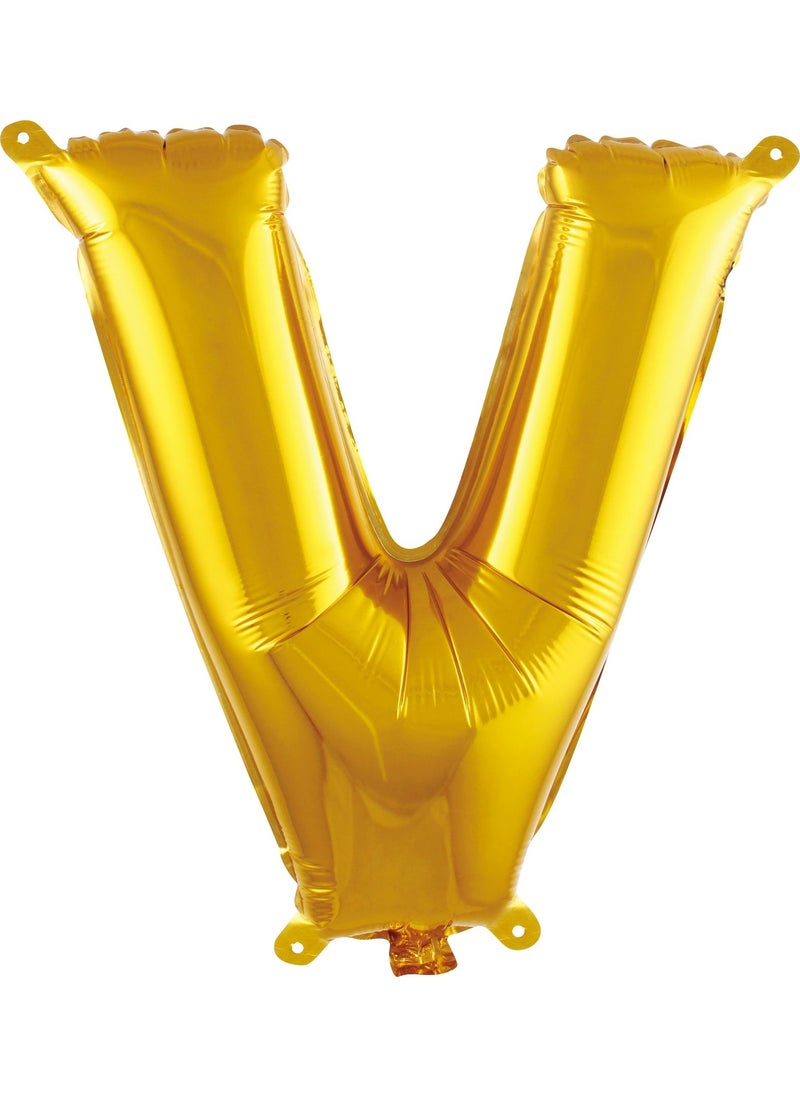 FN - Gold Foil Balloon Letter V 16" - Image 1