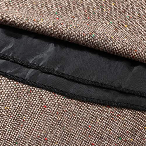 IDEALSANXUN Plaid Skirts for Women Winter Wool Tweed Sweater Skirt (Medium, Long Coffee) - Image 5