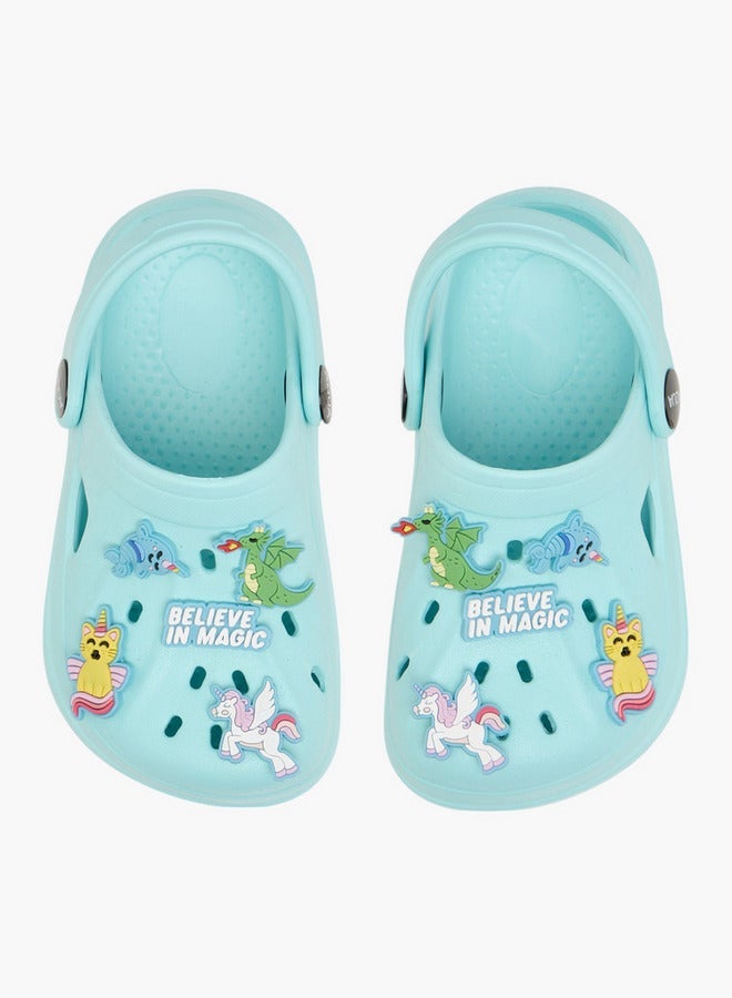 Aqua Jibbitz Charm Accent Clogs with Backstrap - Image 3
