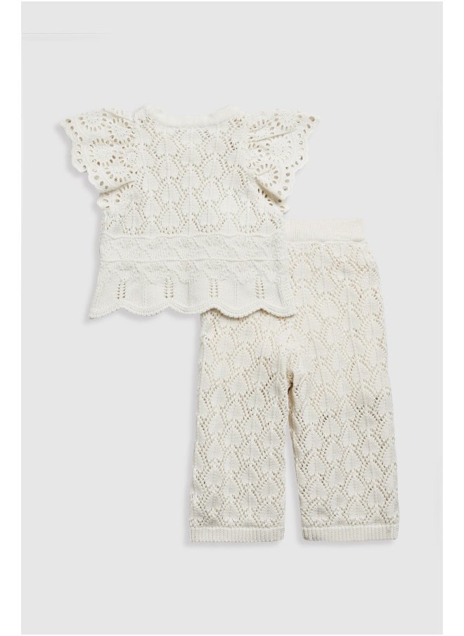 mothercare طقم كروشيه مكون من بلوزة وبنطلون 