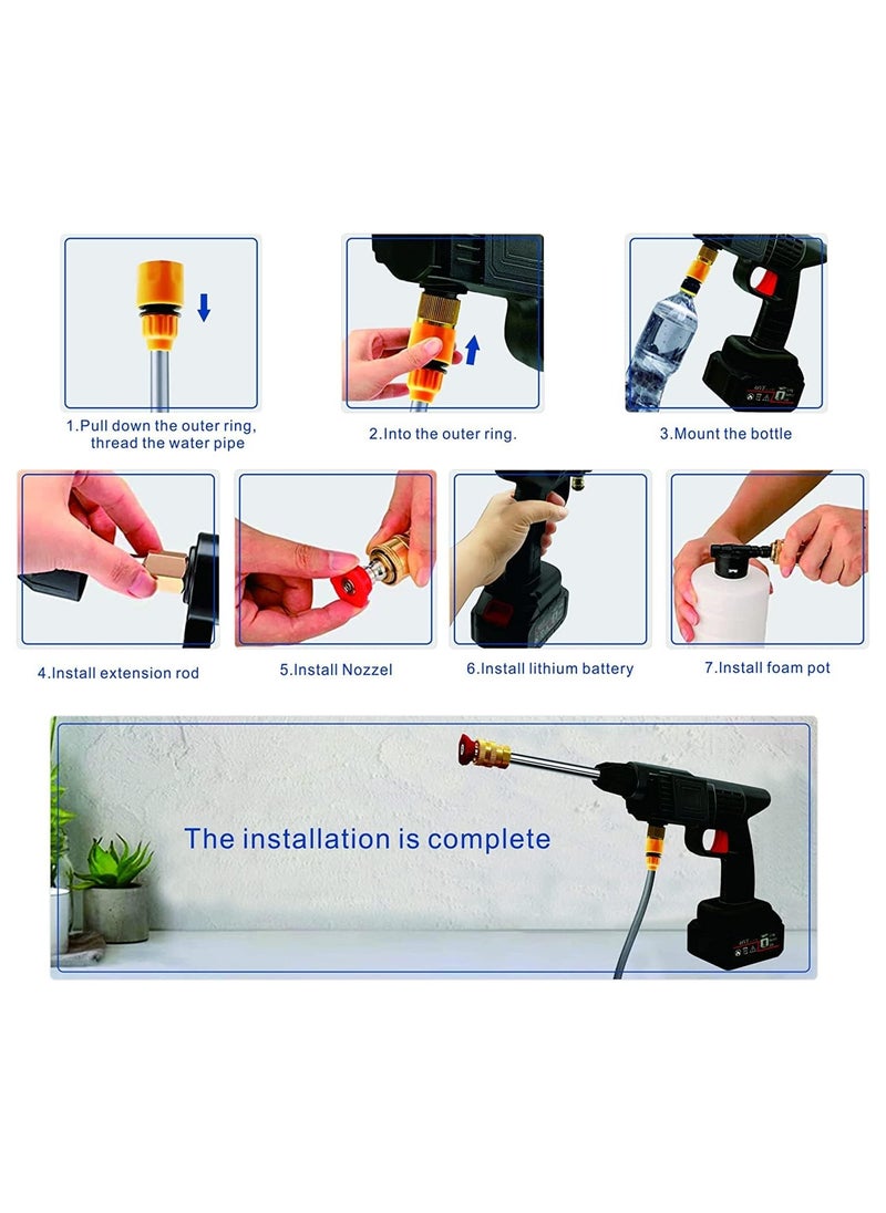 OPULENCE 48V High Pressure Washer - Car Washing Machine - Cordless Portable Electric Water High Pressure Washer Gun, Used for Floor Cleaning of Car Washes and Garden Watering  - Image 2