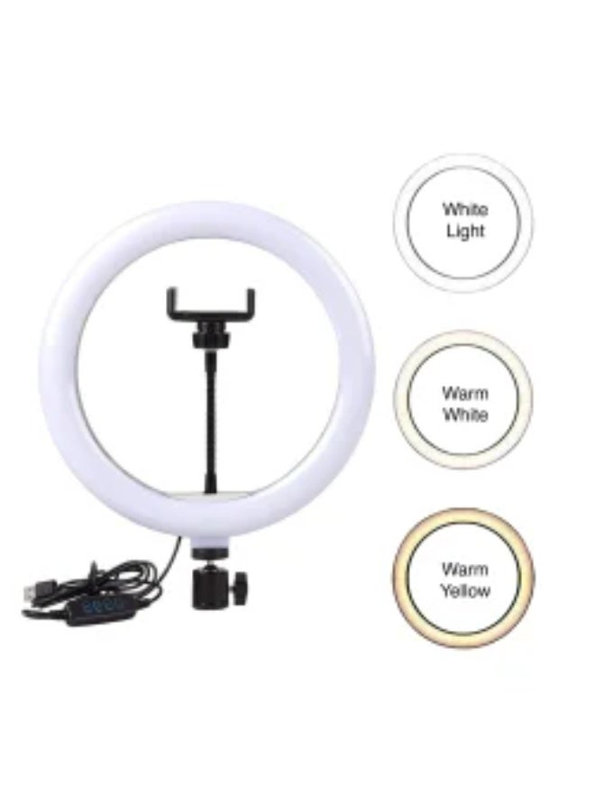 LED ring light for photography, 26cm, warm/natural/cool