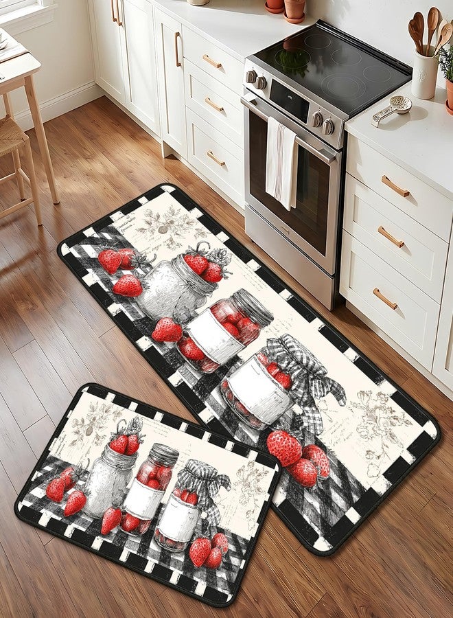 seewan Classic Kitchen Mats for Floor, 2-Piece Non-Slip Kitchen Rugs, Washable Kitchen Mat for Kitchen, Hallway, and Laundry Decor, Sizes 17"x30" + 17"x47" - Image 1