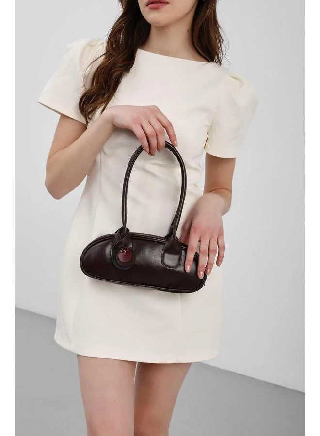 Shule Bags  Lisse Charm Oval Baguette Bag – Dark Coffee. for Women | Best Price UAE