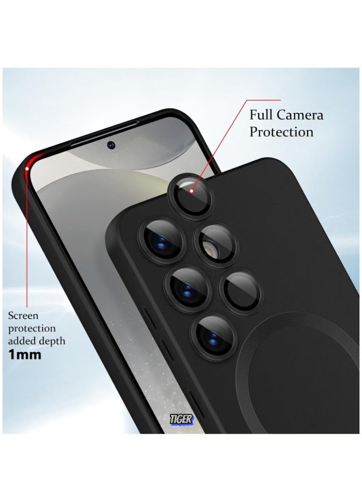 TIGER Samsung Galaxy S24 Plus 5G Magnetic Case Cover – Luxury Metallic Paint, Silicone Phone Case with Full Camera Lens Protector, Shockproof Design for Ultimate Protection – Perfect Fit for Samsung Galaxy S24 Plus 5G - Image 2