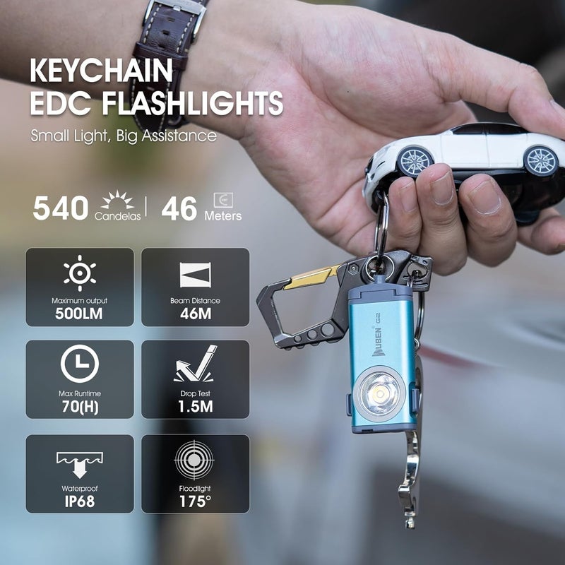 WUBEN G2 Keychain Flashlight - 175° Wide Beam, Magnetic Keyring Torch with 5 Light Modes - Image 2