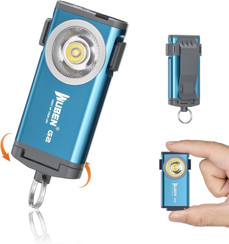 WUBEN G2 Keychain Flashlight - 175° Wide Beam, Magnetic Keyring Torch with 5 Light Modes - Image 1