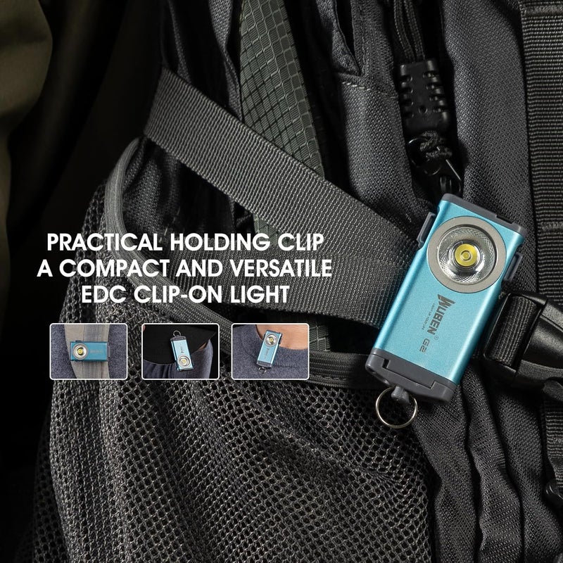 WUBEN G2 Keychain Flashlight - 175° Wide Beam, Magnetic Keyring Torch with 5 Light Modes - Image 5