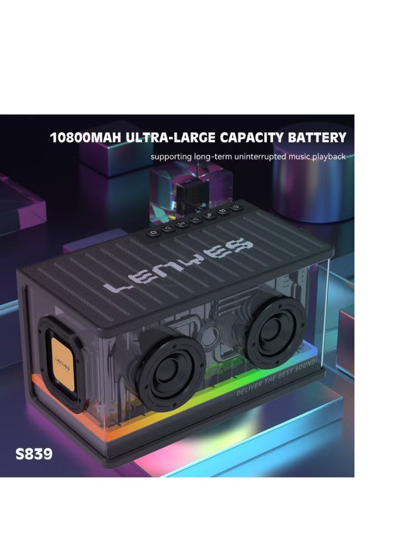 Lenyes S833 Outdoor Wireless Speaker 150W Powerful Bass with RGB LED Lighting - Image 5