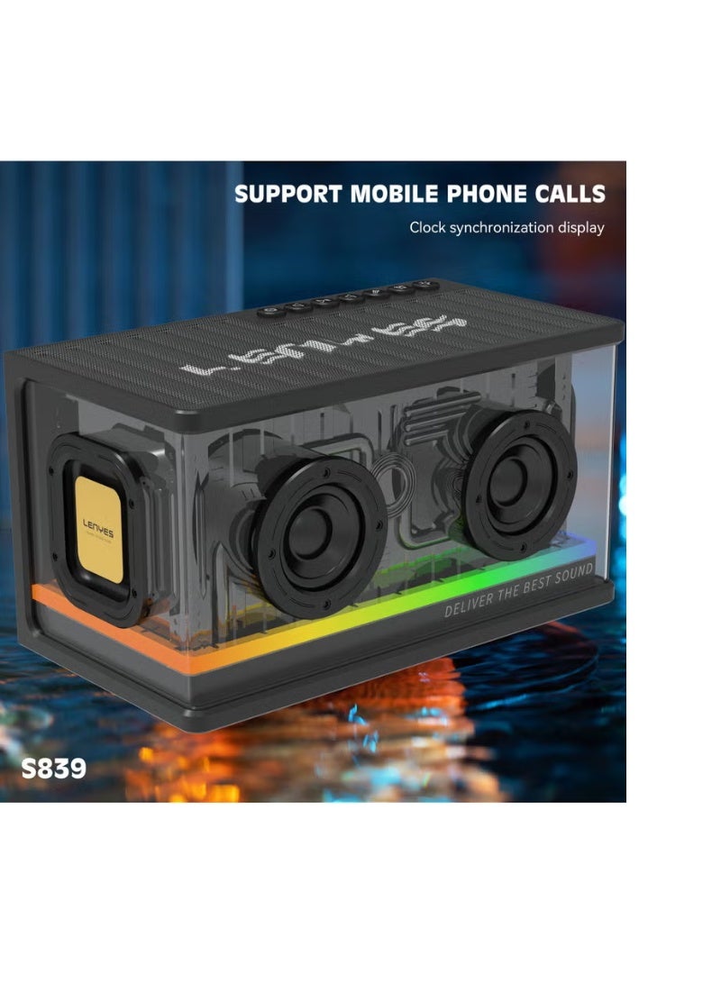 Lenyes S833 Outdoor Wireless Speaker 150W Powerful Bass with RGB LED Lighting - Image 4