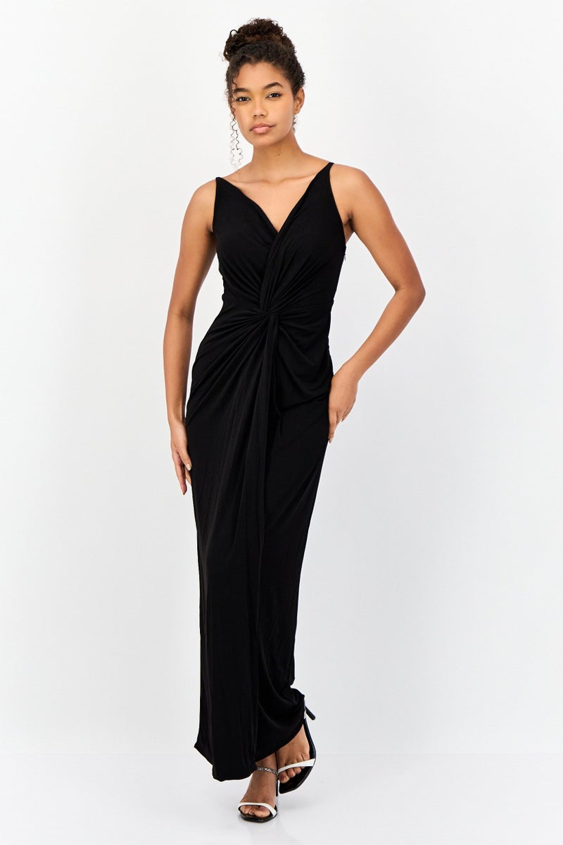 Lulus Women Solid Maxi Dress, Black - Image 1