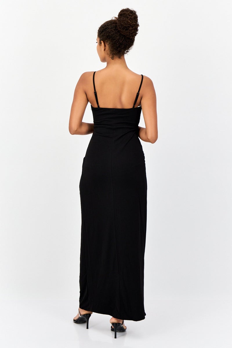 Lulus Women Solid Maxi Dress, Black - Image 3