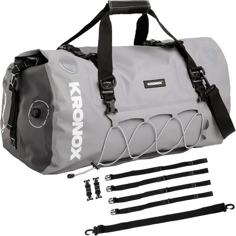 KRONOX Waterproof Motorcycle Duffle Bag - Heavy Duty PVC, 40L Capacity, Reflective Design - Image 1