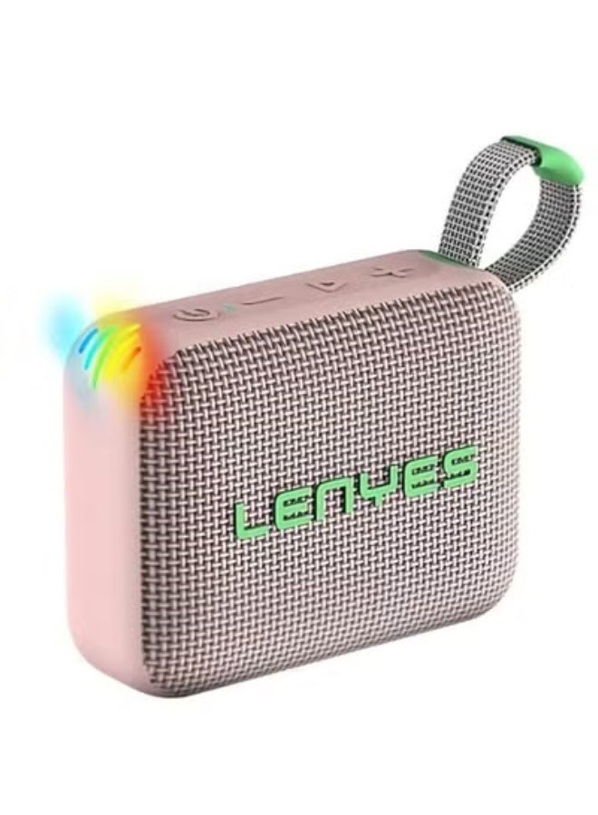 Lenyes S216 6W Bluetooth Portable Speaker, IPX7 Waterproof Wireless Speaker with Deep Bass, TWS Stereo Pairing, TF Card Support, Compact Outdoor Music Speaker - Pink - Image 1
