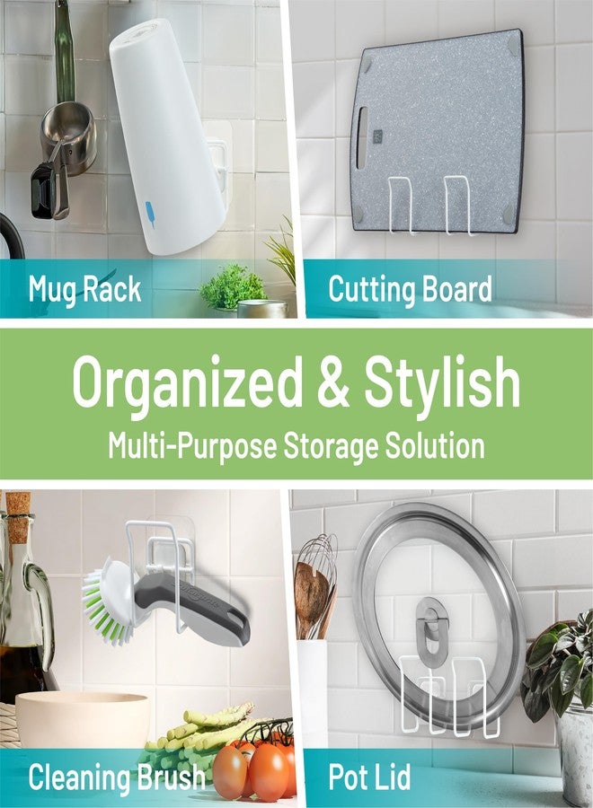 H HOOK LAB Hook LAB Reusable Sponge Holder for Kitchen Sink & Bathroom Organizer, Mountable Rack for Sponges, Scrubbers, Soaps and Brushes - White - Image 2