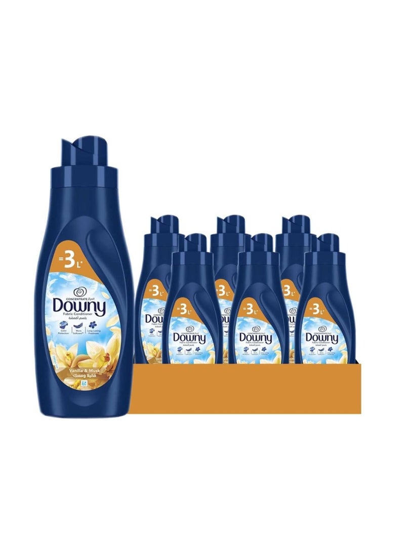 Downy Concentrate Fabric Conditioner, Vanilla & Musk Scent, 1L (Pack of 6 Bulk Case) - Image 1