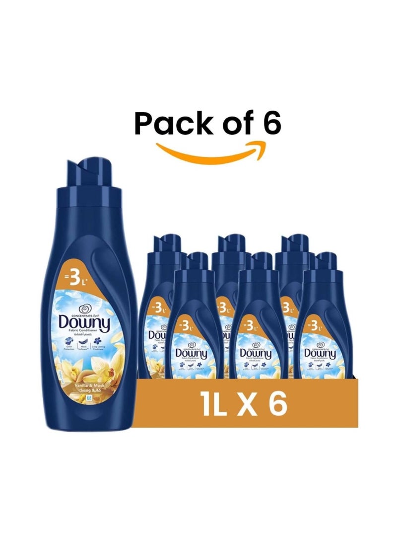 Downy Concentrate Fabric Conditioner, Vanilla & Musk Scent, 1L (Pack of 6 Bulk Case) - Image 2