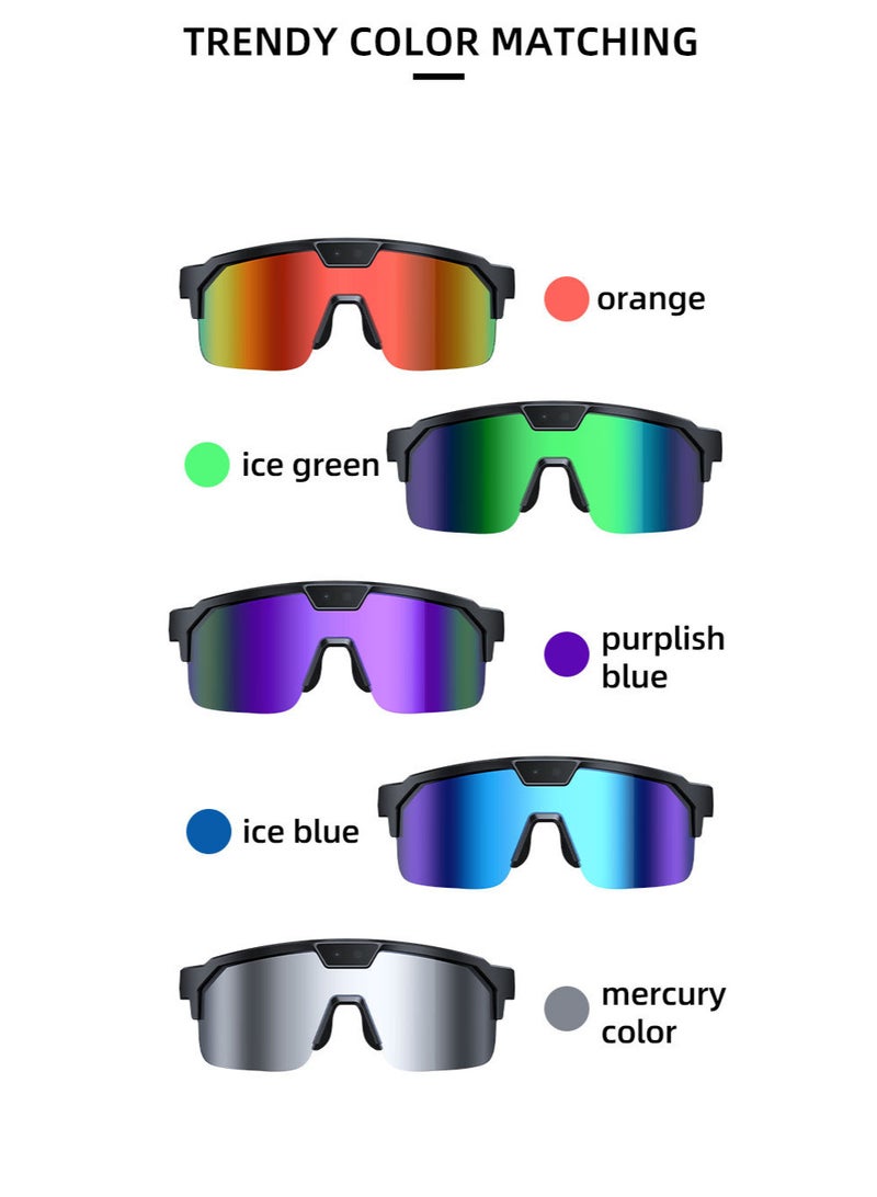 ZESITH Purple Blue AI Translation Outdoor Sunglasses 800W Camera Photo Video Bluetooth Cycling Skiing Fishing Glasses - Image 3