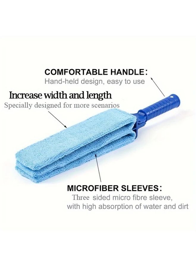 مجموعة Pro Blinds Duster الكبيرة جدًا - عبوه واحدة - منظف ستائر قابل للتمديد مع أغطية من الألياف الدقيقة الناعمة ومقبض طويل - أداة تنظيف فعالة للستائر وفتحات مكيفات الهواء والمراوح وفتحات السيارات - Image 3