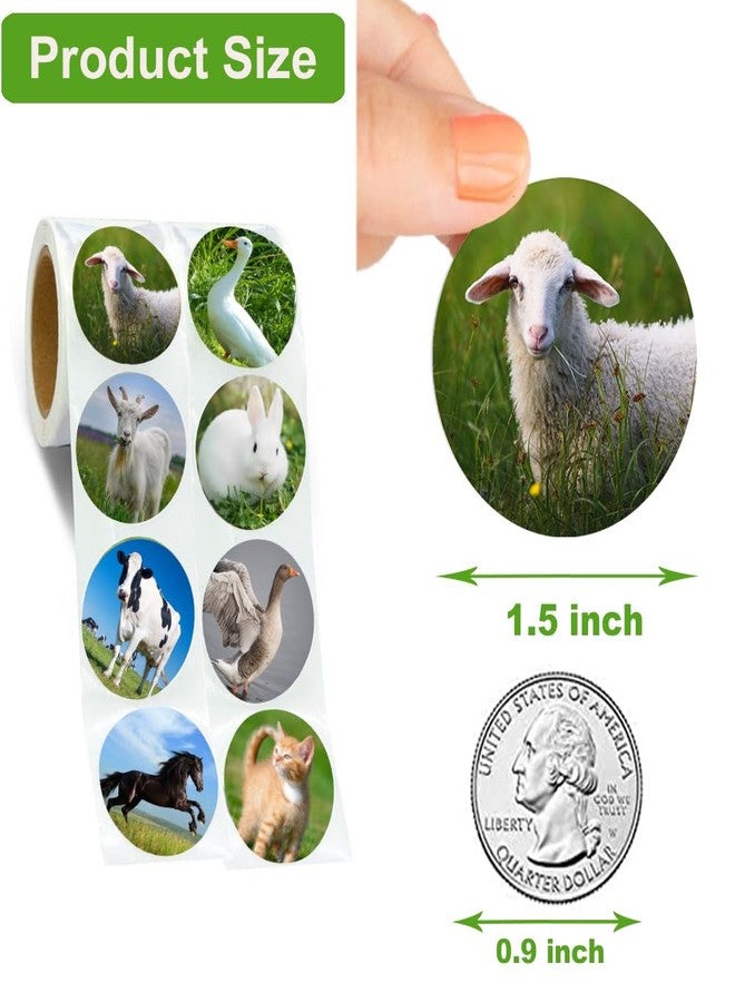 Hohamn Farm Animal Stickers Roll for Kids 1.5 Inch 600Pcs Round Farm Animals Label Stickers for Boys Girls Birthday Party Favors Gifts Decoration Teachers Student Classroom Reward - Image 3