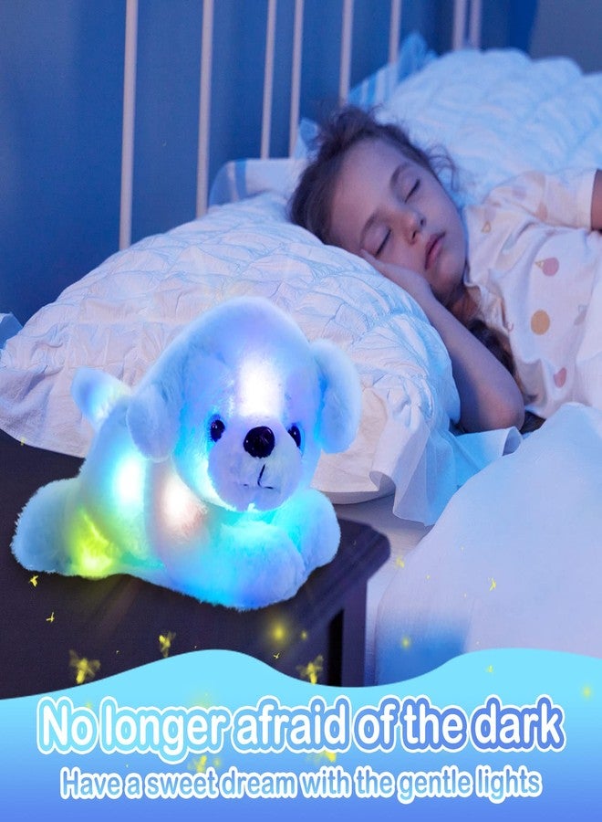 Glow Guards وسادة لعبة جرو مضيء أزرق اللون من جلو جاردز، مقاس 15 بوصة، مصنوعة من القطيفة الناعمة، مزودة بإضاءة ليلية LED، هدية مثالية لوقت النوم، مناسبة كهدية عيد ميلاد أو عيد ميلاد للأطفال الصغار. - Image 5