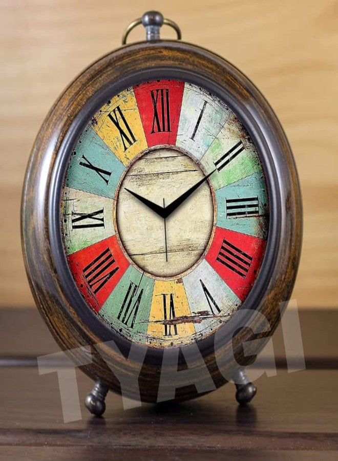 TYAGI Table Clock Antique Style Office Home Decor handicrafts Items Wedding Gift Bedroom Living Room Table Clock Antique - Image 1