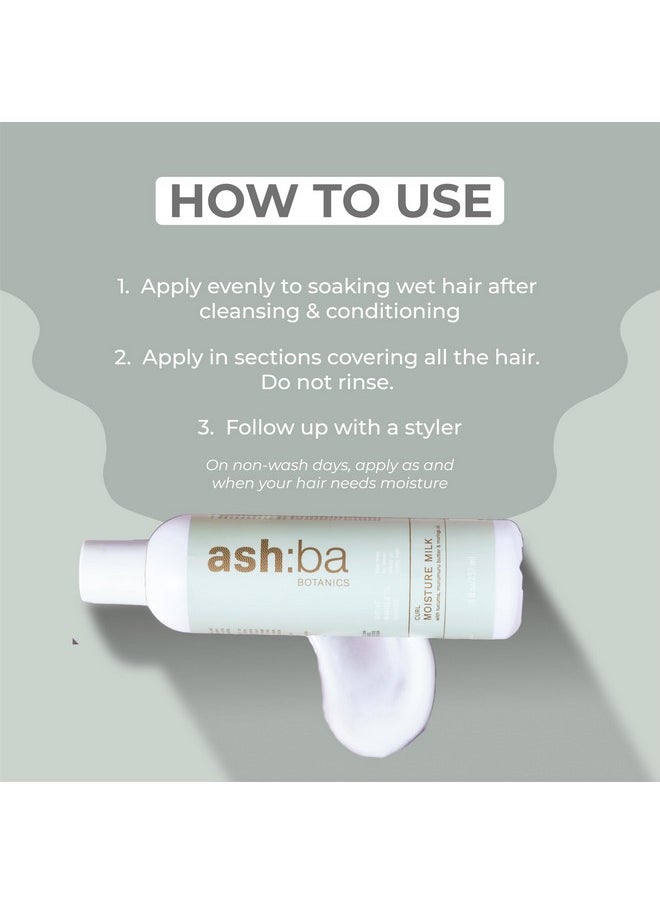 Ashba Botanics - Curl Moisture Milk For Curly, Coily, Frizzy, Dry & Wavy Hair | Cream For Men & Women | Blend Of Murumuru, Tucuma Butter, Argan Oil & Moringa Oil | Sls, Parabens Free (Pack Of 1, 100Ml) - Image 1