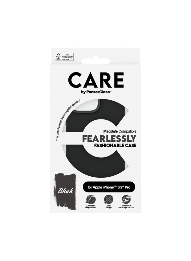 PanzerGlass حافظة بانزر جلاس كير للموضة مع ميغ سيف لهاتف آبل آيفون 16 برو ماكس 6.9" 2024 | حماية من السقوط حتى 15 قدم، تصميم نحيف وخفيف الوزن، حافظة تجمع بين الموضة والوظيفة، حافة كاميرا مرتفعة، متوافقة مع ميغ سيف - أسود - Image 4