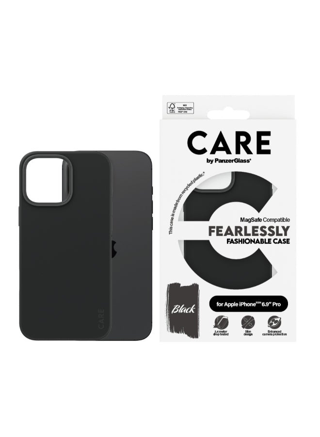 PanzerGlass حافظة بانزر جلاس كير للموضة مع ميغ سيف لهاتف آبل آيفون 16 برو ماكس 6.9" 2024 | حماية من السقوط حتى 15 قدم، تصميم نحيف وخفيف الوزن، حافظة تجمع بين الموضة والوظيفة، حافة كاميرا مرتفعة، متوافقة مع ميغ سيف - أسود - Image 3
