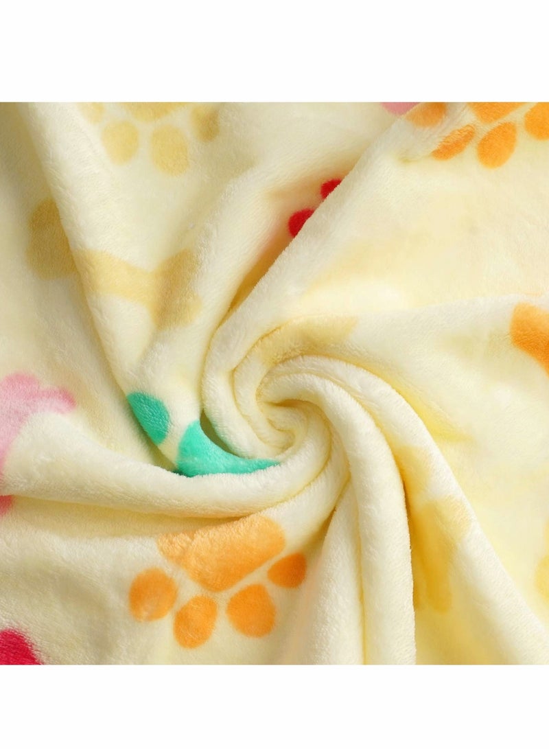 Super Soft Fleece Blankets for Dogs and Cats, 3 Pack Fluffy Pet Throws in Light Yellow, Perfect for Puppies and Kittens - Image 4