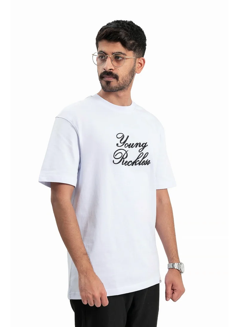 Wecre8 Men White Young Reckless T-Shirt By WECRE8