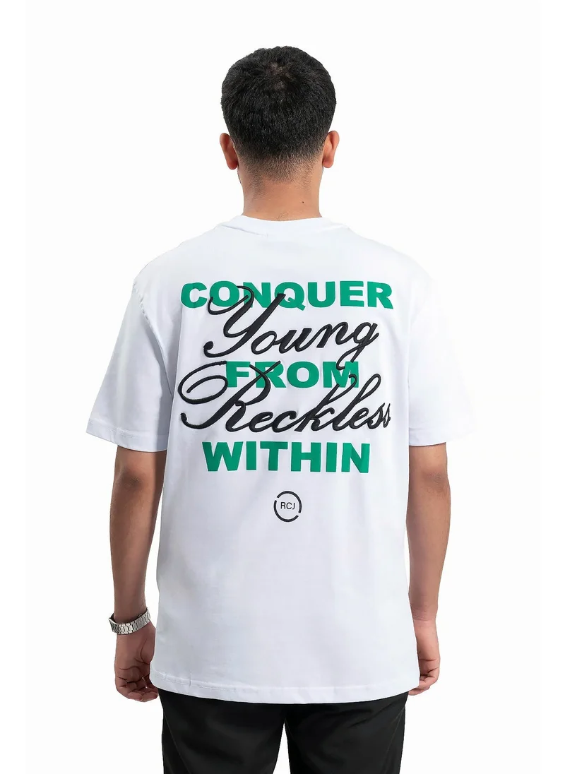 Wecre8 Men White Young Reckless T-Shirt By WECRE8