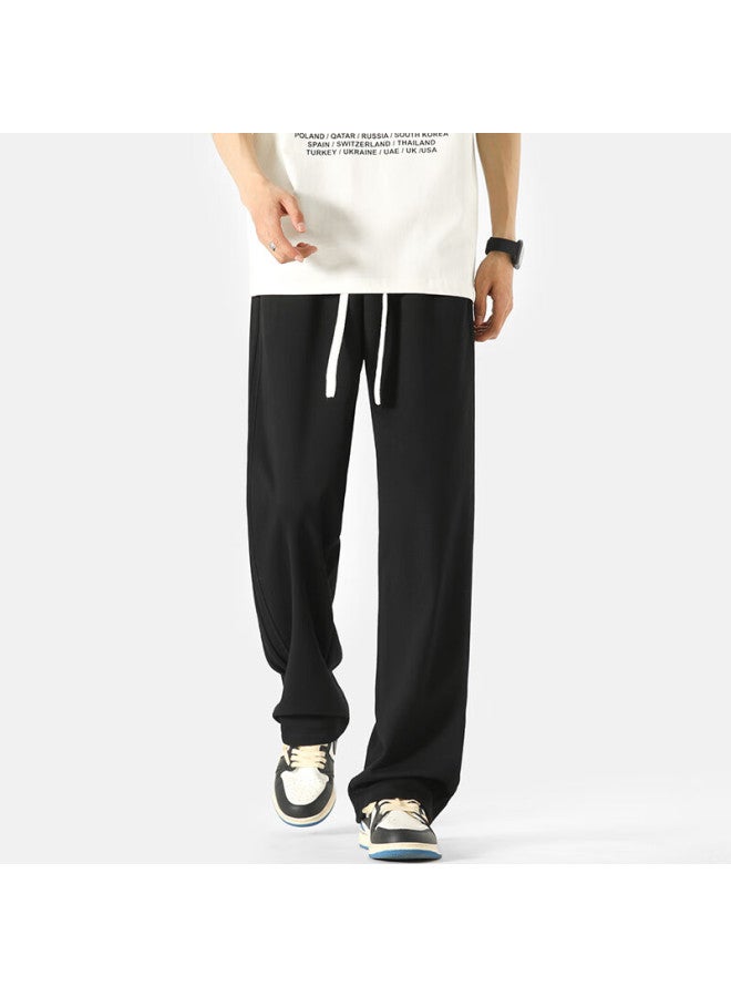 Vuug Casual Pants For Men, Autumn Straight-leg Trendy Youth Sportswear, Black, Size L - Image 3