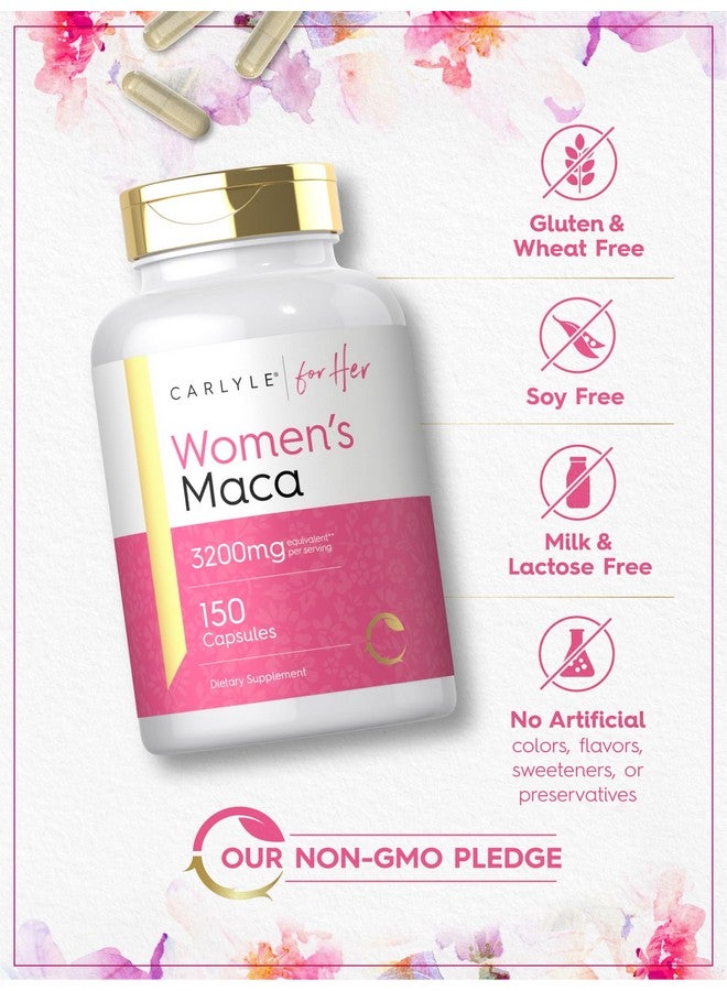 Carlyle Maca Root Capsules for Women 3200mg | 150 Count | Non-GMO, Gluten Free Supplement | for Her - Image 5