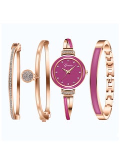 Women's 4-Piece Analog Watch And Bracelet Set