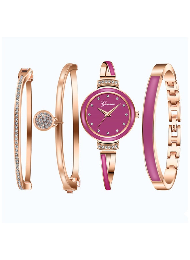 Generic - Women's 4-Piece Analog Watch And Bracelet Set - Image 1