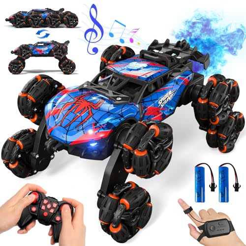 Sunrad 8WD Gesture Sensing RC Stunt Car with Spray Light Music for Kids Age 6813 Spider Hand Remote Control Car 24Ghz DoubleSided Climbing Drift RC Car Toys Birthday Gift for Boys - Image 1