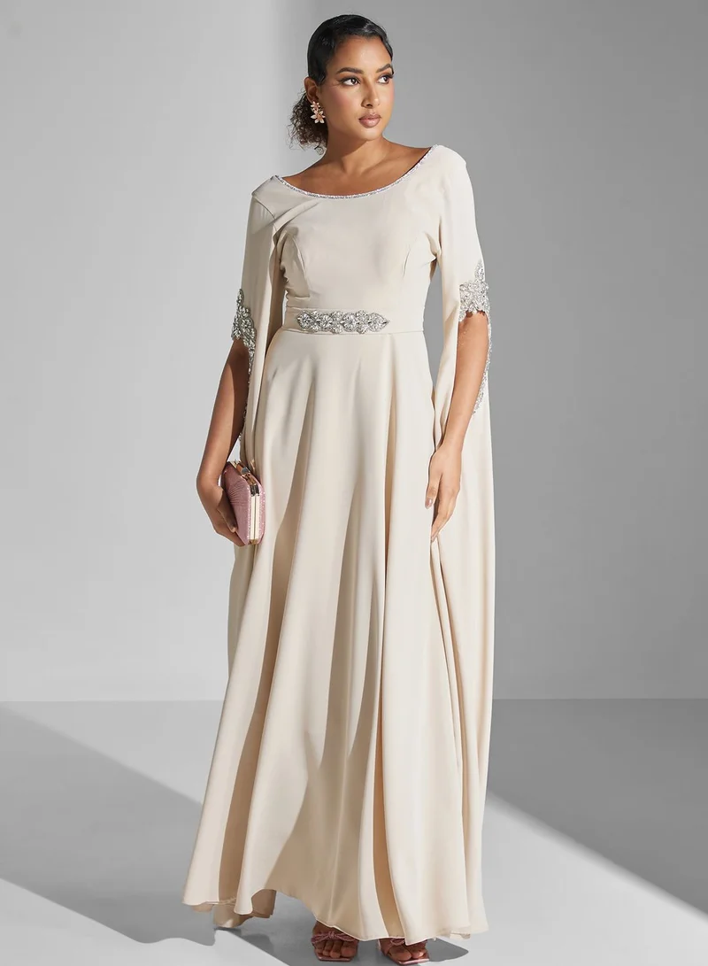 Yaser albik Embellished Tiered Dress