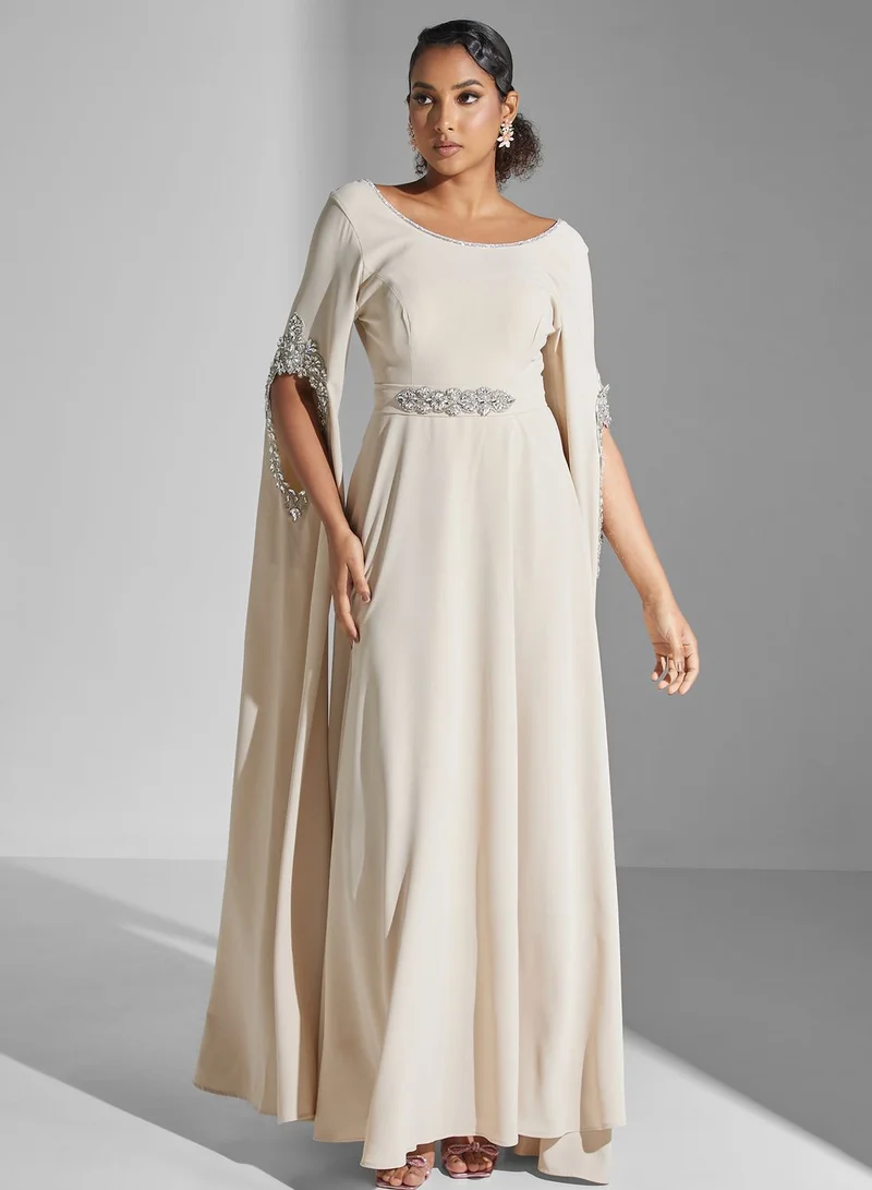Yaser albik Embellished Tiered Dress