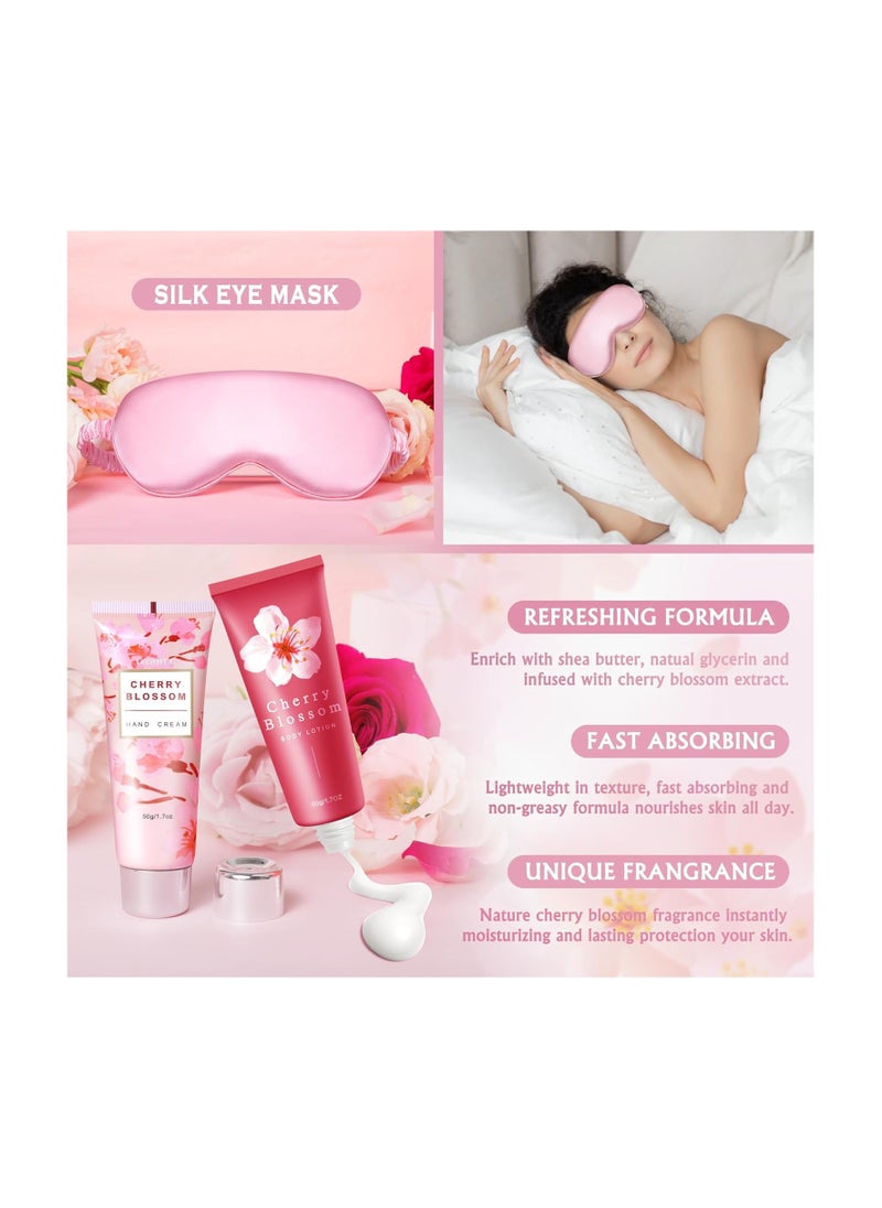 LUCOTIYA - Gifts for Women Birthday Gifts, Bath and Body Gifts Set- 10 Pcs Christmas Valentine's Mother's Day Gifts and Cherry Blossoms Self Care Package Gifts Women, Relaxing Gifts Basket - Image 1