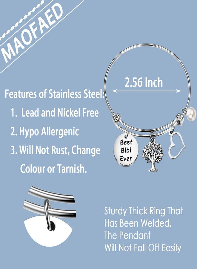 MAOFAED Bibi Bracelet Bibi Present, Grandmother Present, Mother’s Day Present, Best Bibi Ever Grandmother Bracelet Birthday PresentFor Grandma (best bibi ever) - Image 2