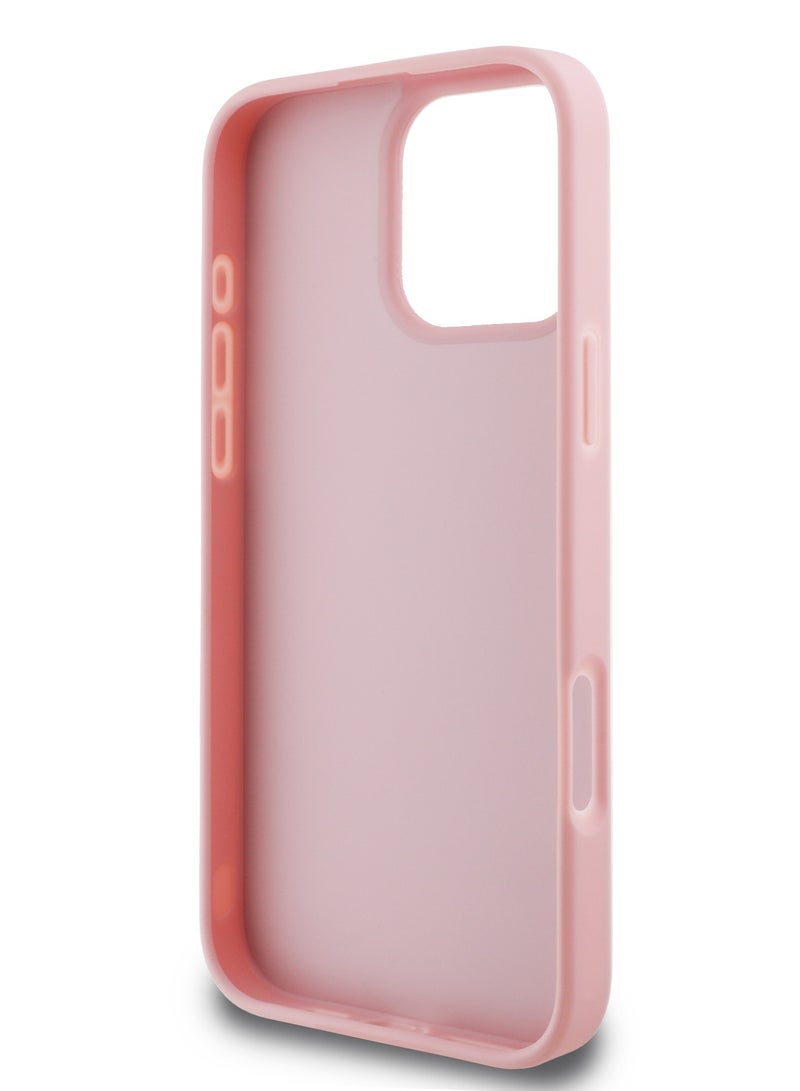 GUESS iPhone 16 Pro Case  Fixed Glitter Hard back cover / Drop protection / Slim Profile / Easy Snap-On- Pink - Image 2