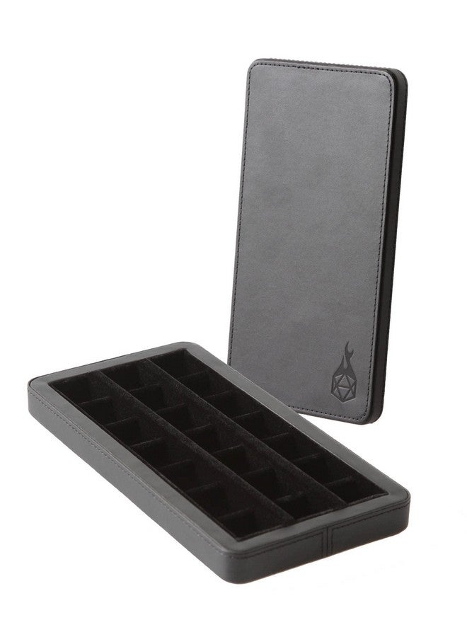 Forged Dice Co. Reliquary Large Divided Dice Case with Dice Tray for Polyhedral Dice Sets - 21 Felt-Lined Chambers - Magnetic Lid Closure - Metal Dice Storage Box - Black - Image 2