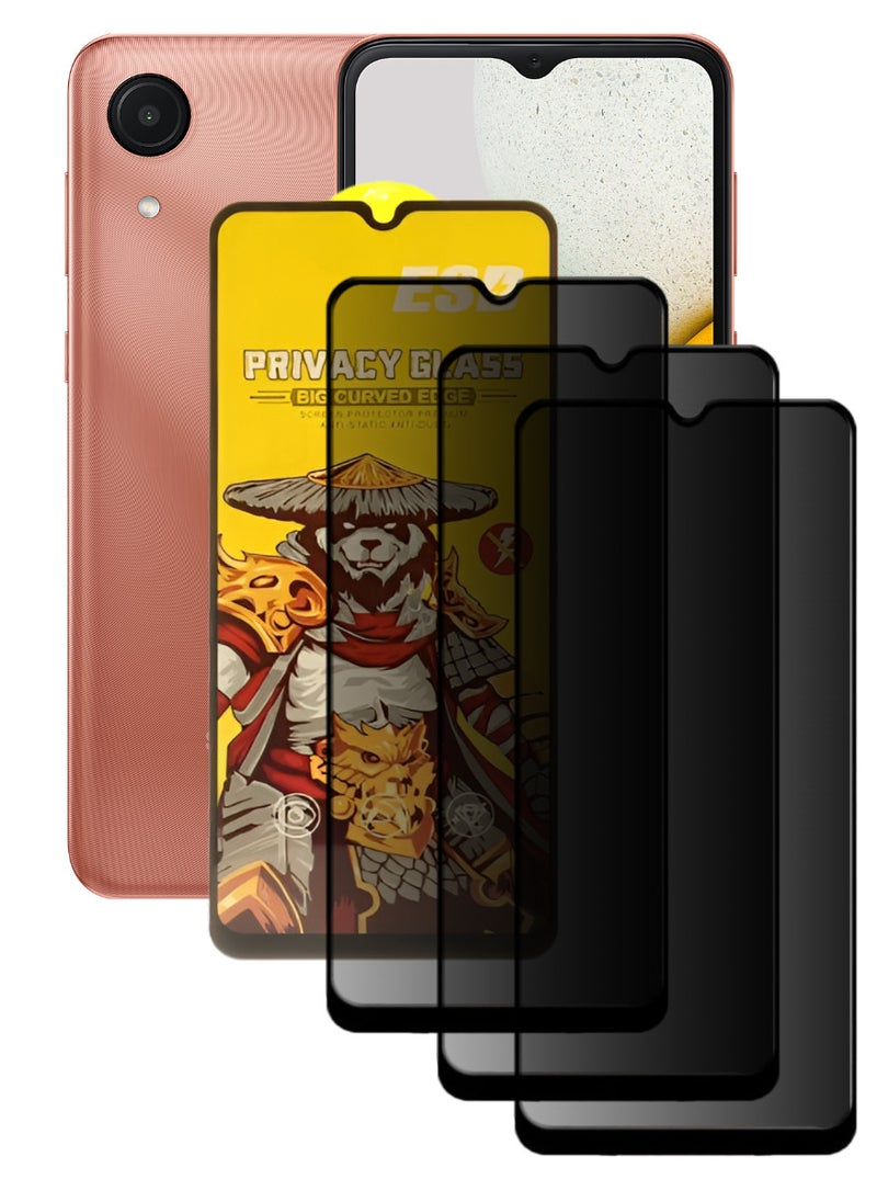 ESD 3 Pieces Tempered Dustproof Privacy Glass Screen Protector Compatible For Samsung Galaxy A04 Core - Image 1