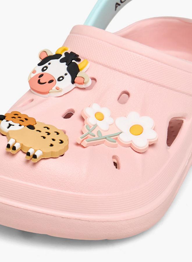 Aqua Girls Animal Applique Clogs - Image 4